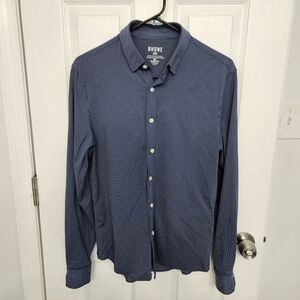 Rhone Size Small Navy And White Geo Dot Classic Fit Button Down Commuter Shirt